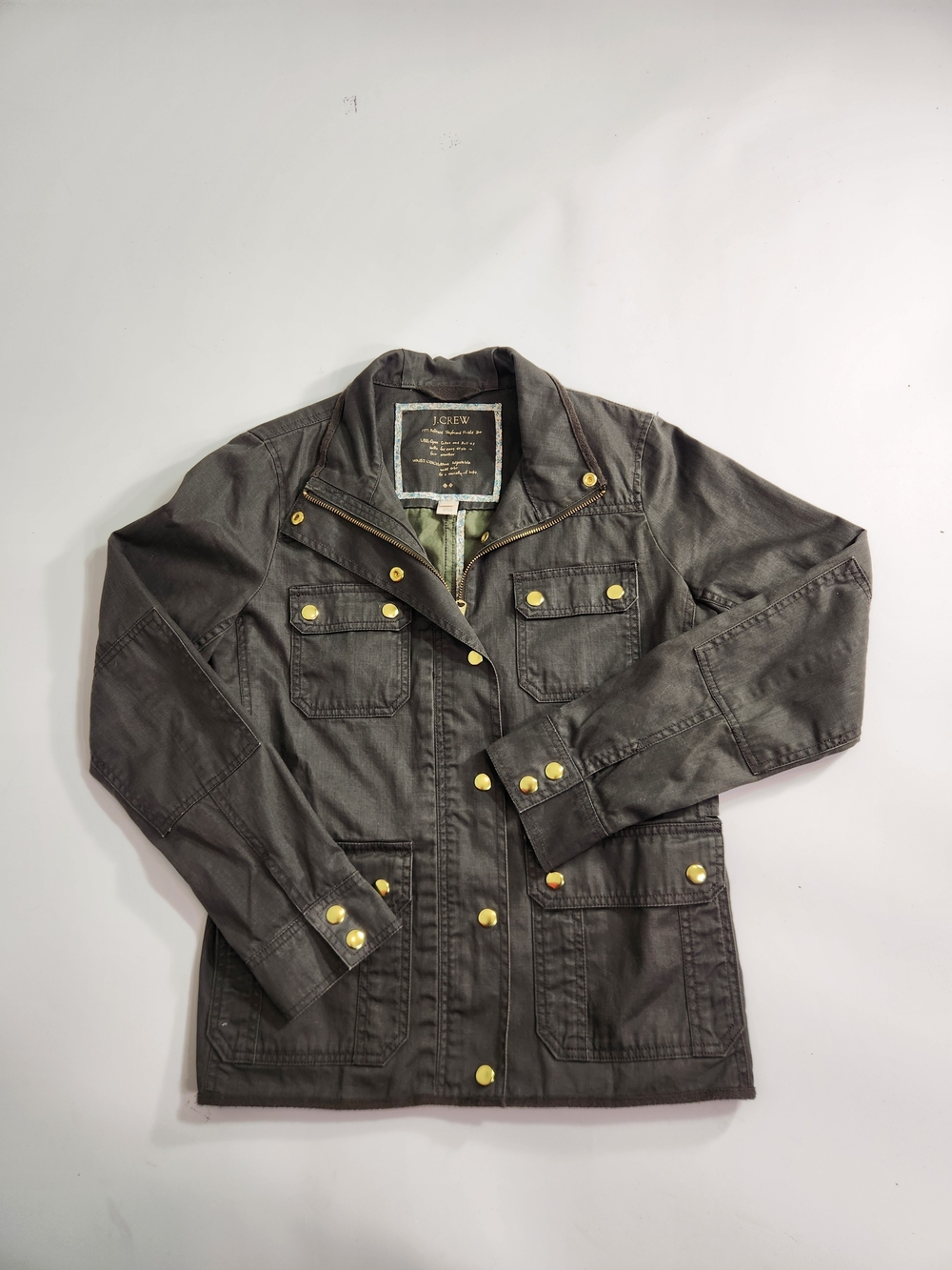 J.Crew Women's Size S Relaxed Boyfriend Field Jacket Military Green Cotton 1C